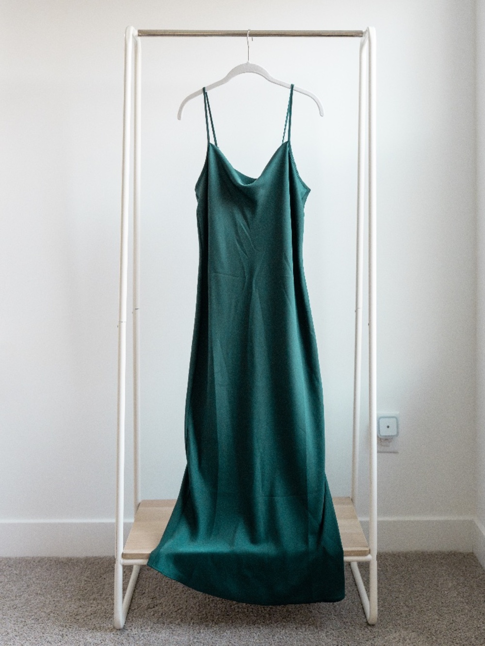 NWT Banana Republic Factory Slip Midi Dress in Forest Green - Size 8